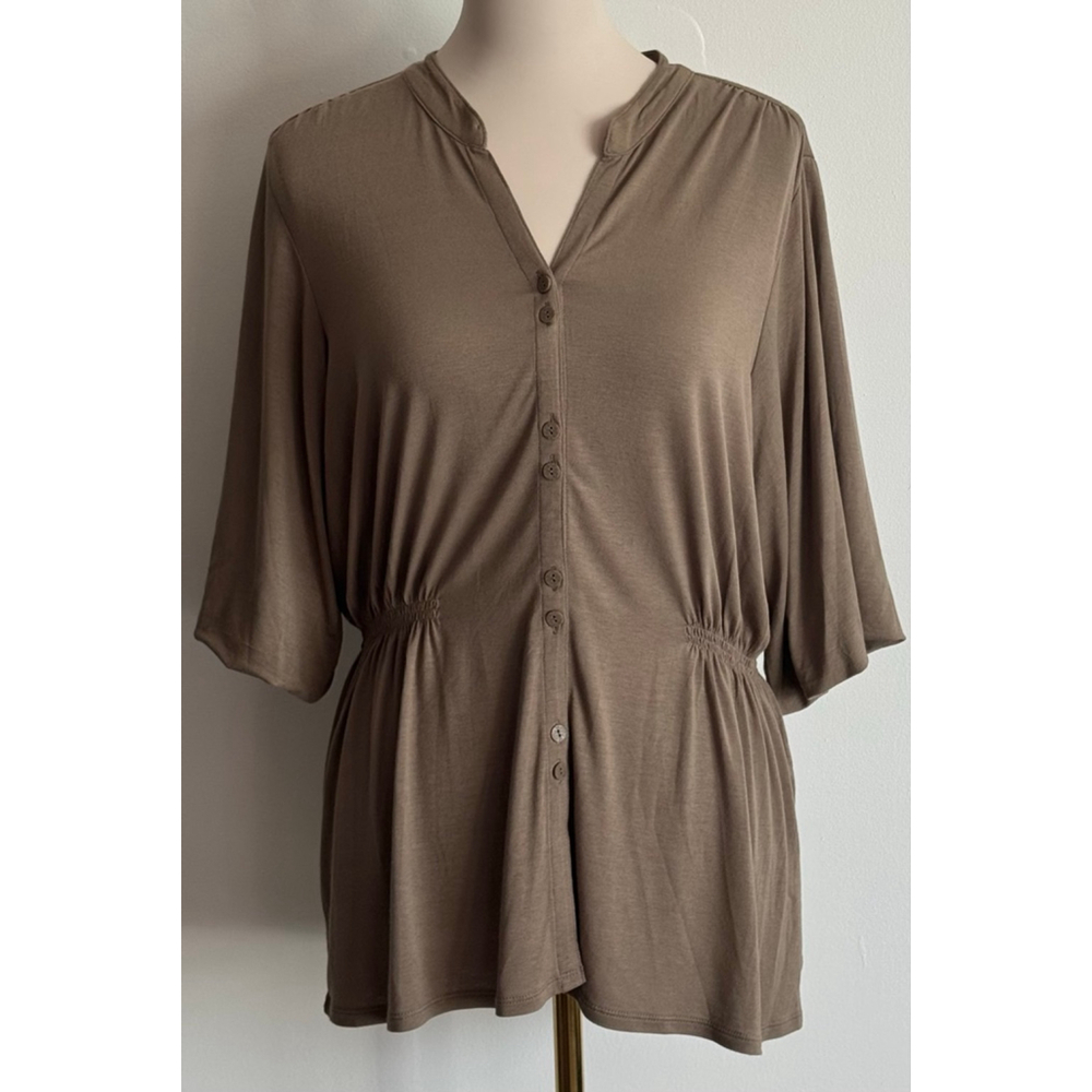 Women's J.Jill Brown Stretch Tunic Top, Size L